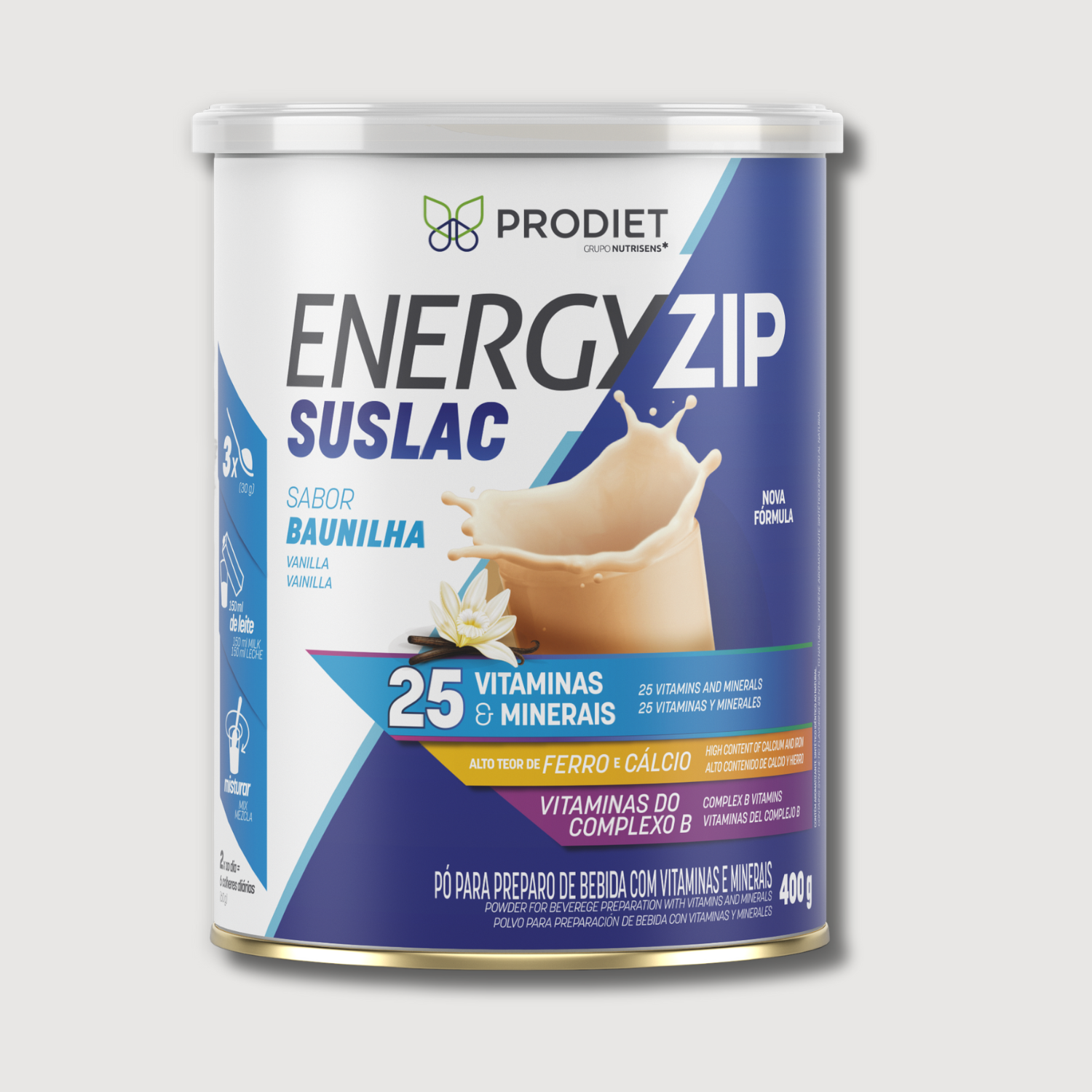 Energyzip Suslac 400g - baunilha - PRODIET