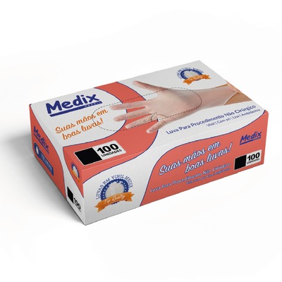 Luva vinil sem talco G - MEDIX