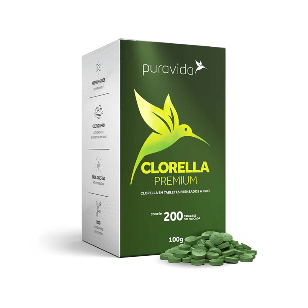 CLORELLA PREMIUM 200 Tabletes - Puravida