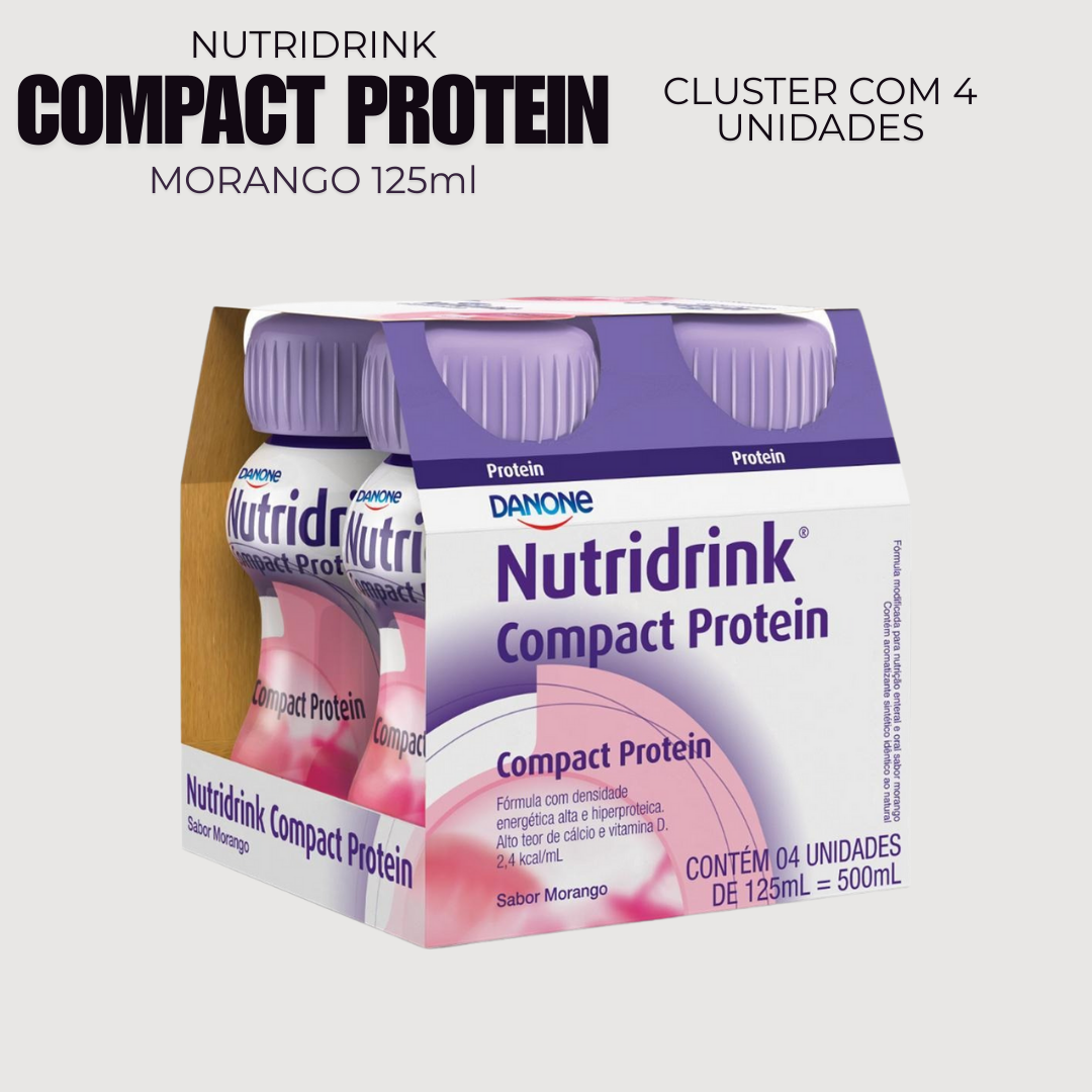 Nutridrink Compact Protein 125ml - Cluster c/4 - DANONE - Morango