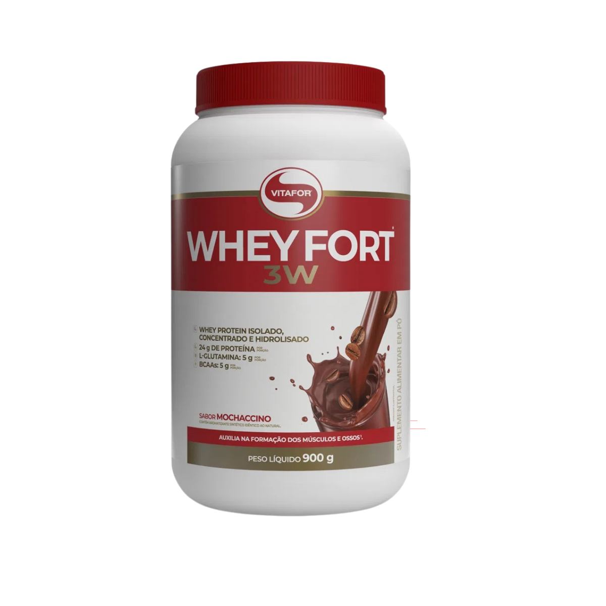 WHEY FORT 3W POTE 900G MOCHACCINO - Vitafor