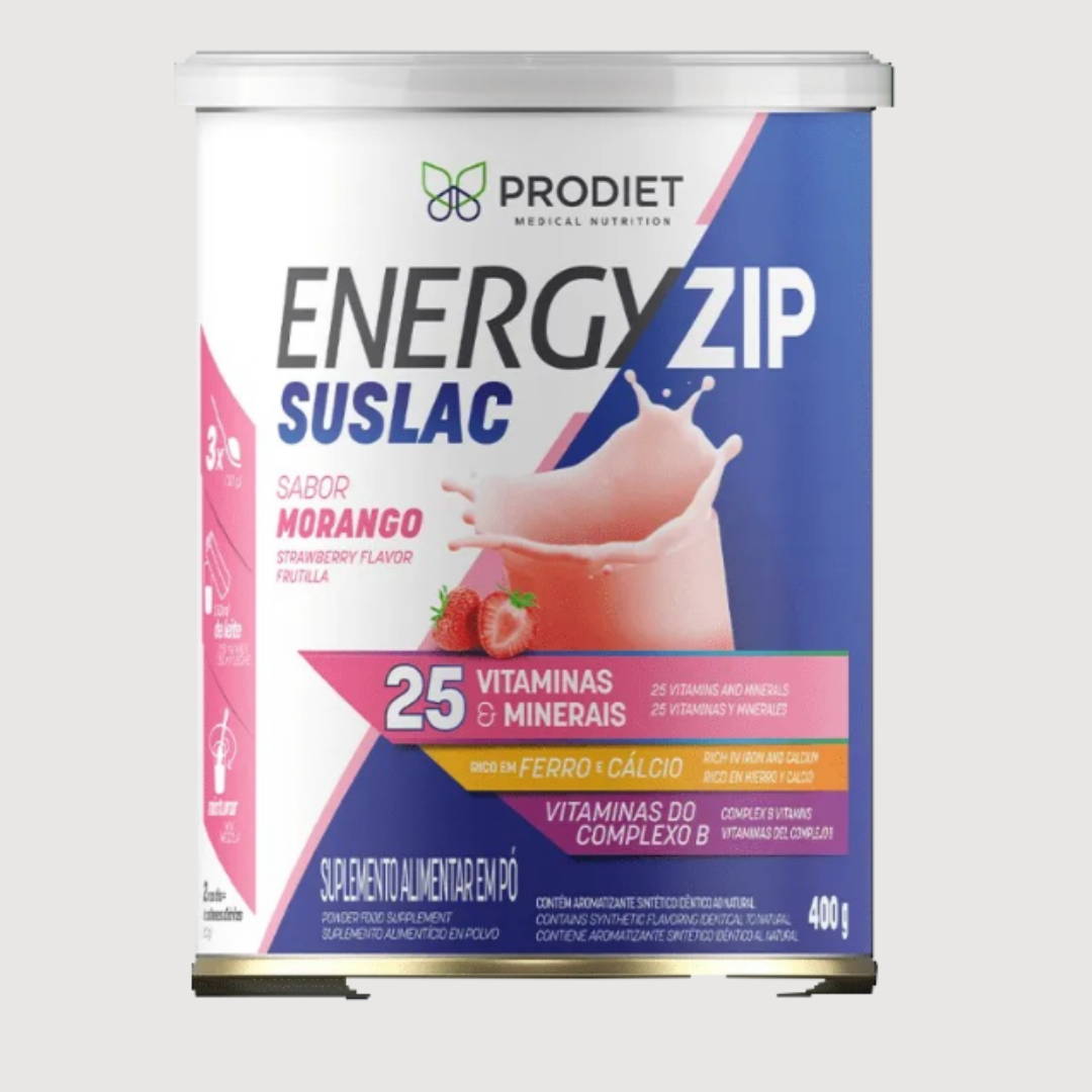 Energyzip Suslac 400g - Morango - PRODIET (VALIDADE 31/11/25)