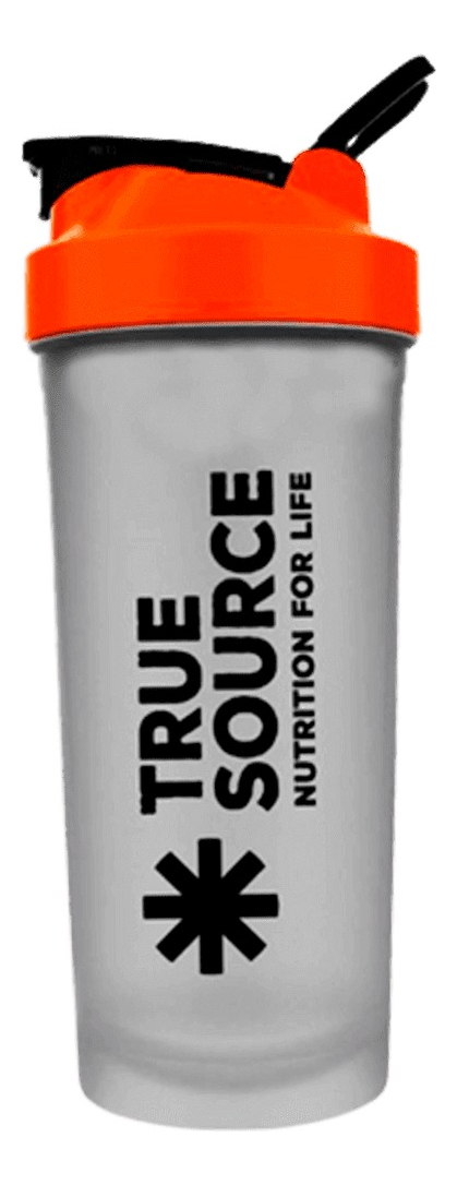 Coqueteleira Slim  600ml - Laranja e Branca - TRUE SOURCE