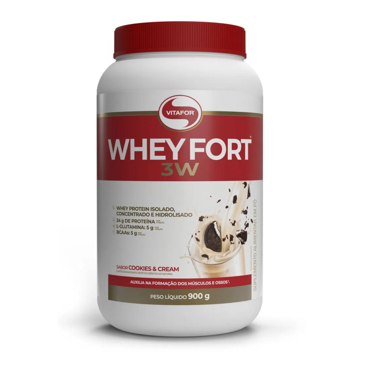 Whey Fort 3W 900g - VITAFOR - Cookies & Cream