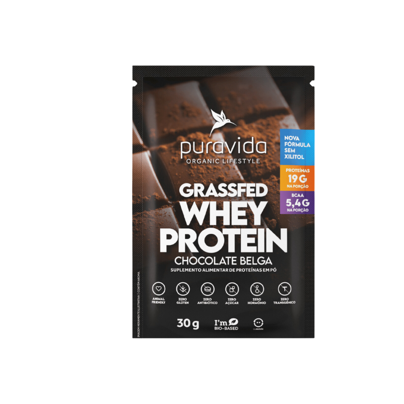 Grassfed Whey - Sachê 30g - Chocolate Belga - PURAVIDA