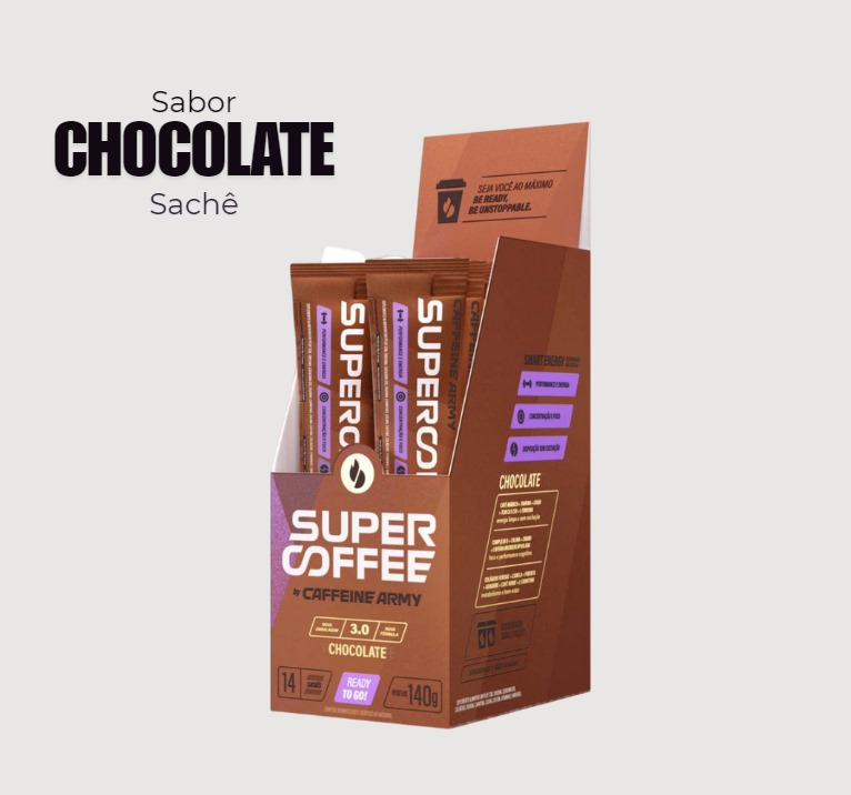 Supercoffee 3.0 - To Go (sachê 10g) - Chocolate - Caffeine Army 