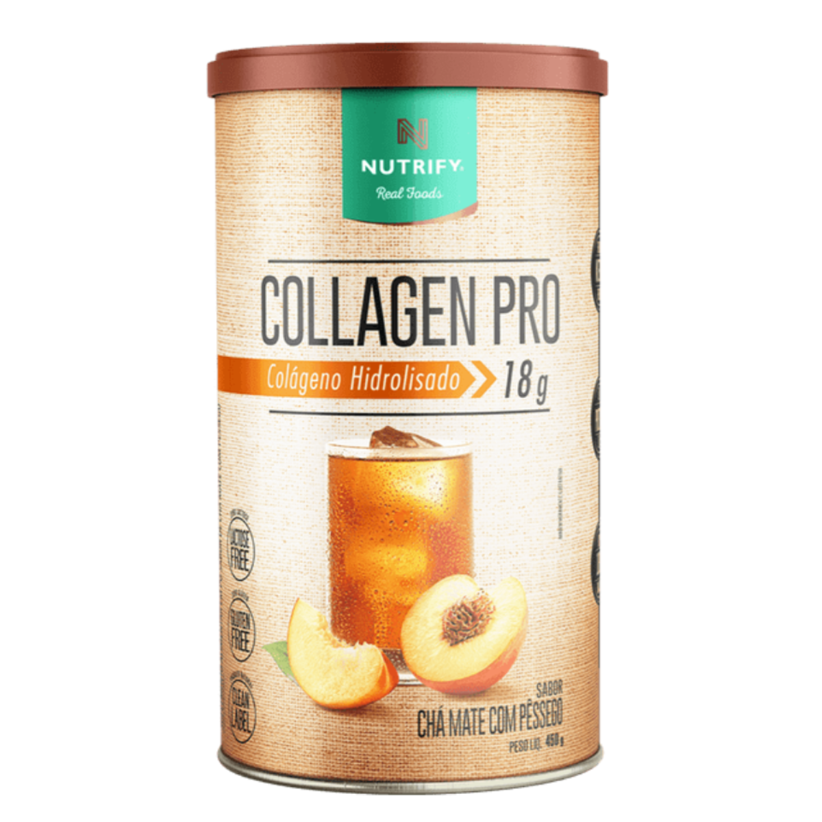 Collagen Pro 450g - NUTRIFY - Cha Mate com pessego