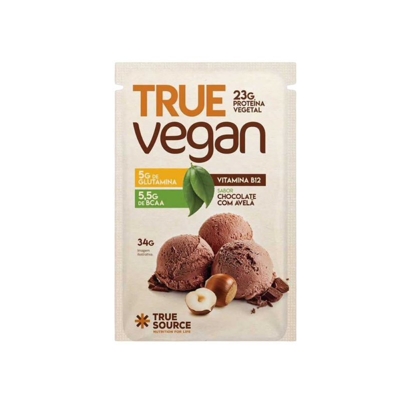 True Vegan Sachê 34g - Chocolate com Avelã - TRUE SOURCE