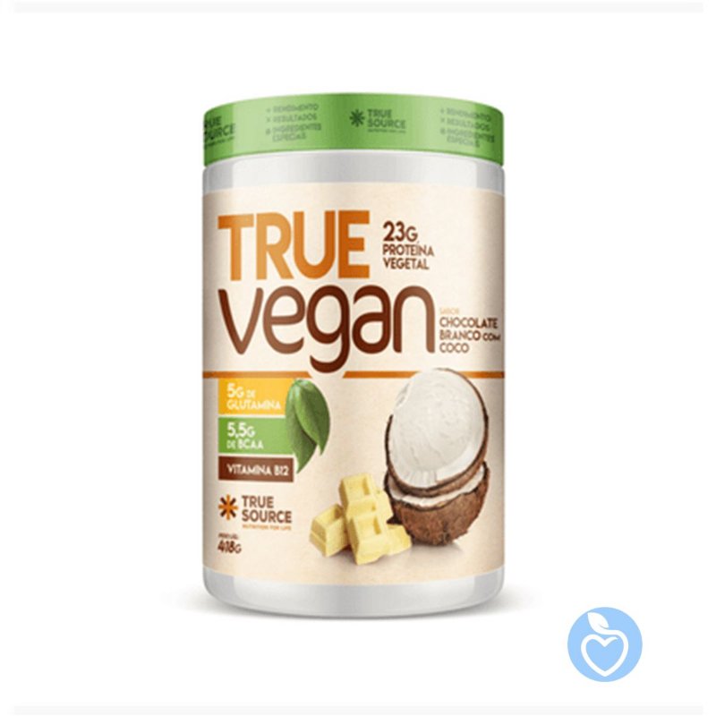 True Vegan 418g - Chocolate Branco com Coco - TRUE SOURCE - Espaço Nutrição