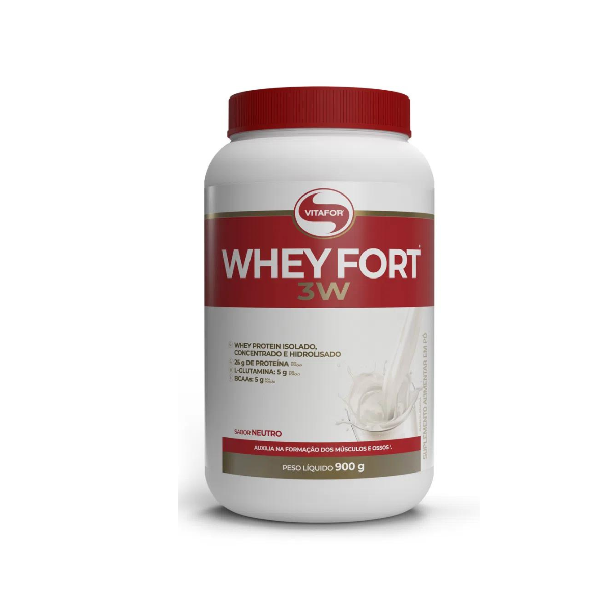 Whey Fort 3W 900g - VITAFOR - Neutro