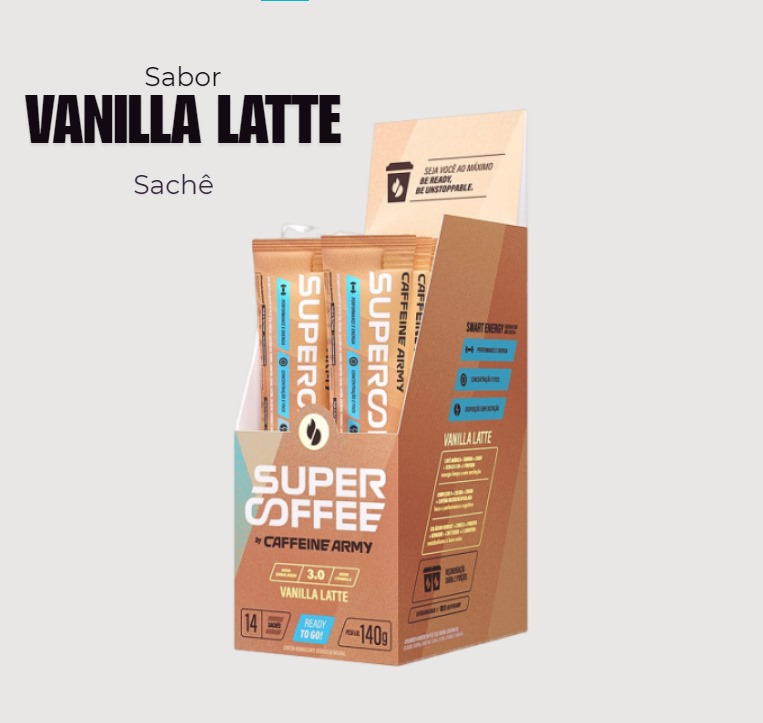 Supercoffee 3.0 - To Go (sachê 10g) - Vanilla Latte - Caffeine Army