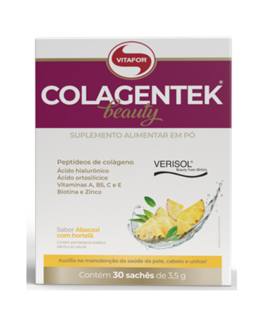 Colagentek Beauty - 30 Sachês - Abacaxi com Hortelã - VITAFOR