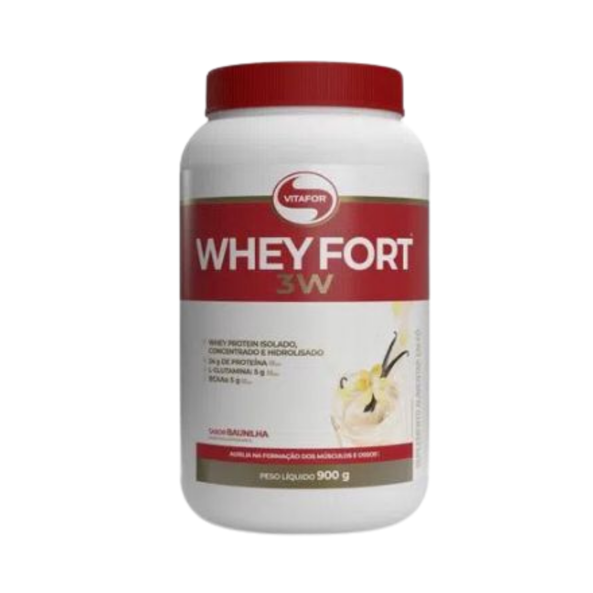 WHEY FORT 3W POTE 900G BAUNILHA - Vitafor