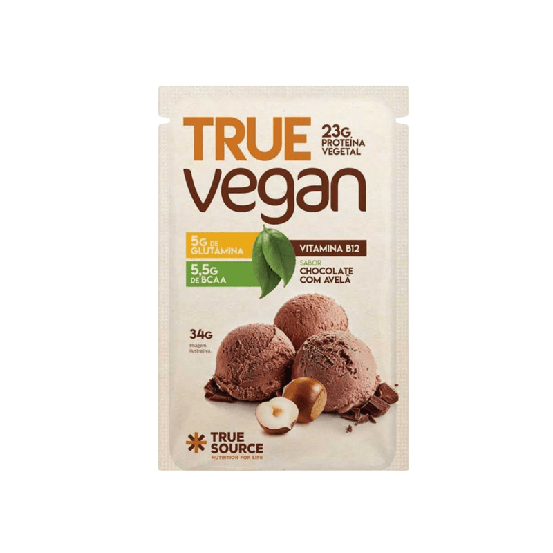 True Vegan - Chocolate com Avelã - sachê 34g - TRUE SOURCE