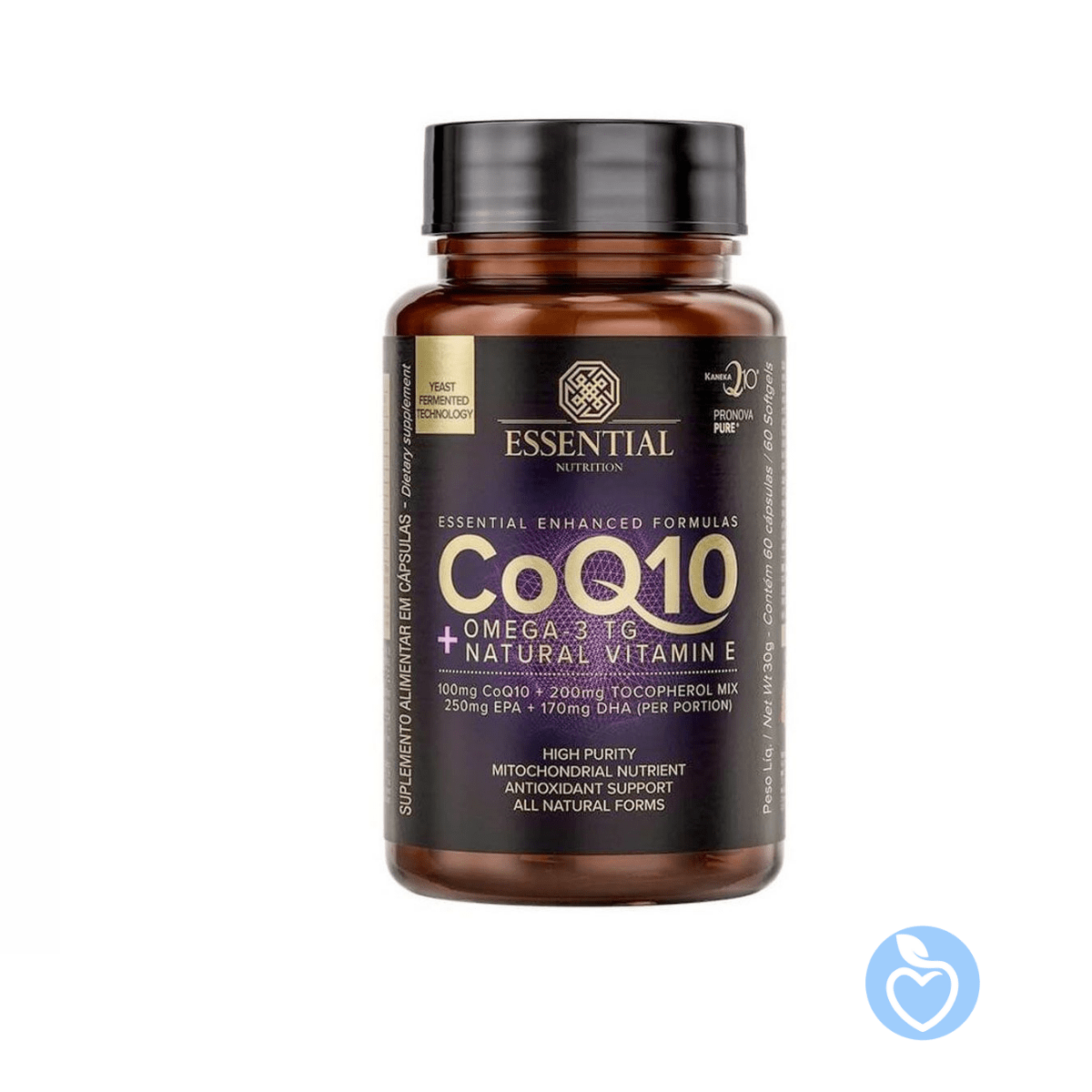 Coenzima Q10 - 60 Cápsulas - Essential (Coenzima Q10 + Ômega-3 TG + Natural Vitamin E)