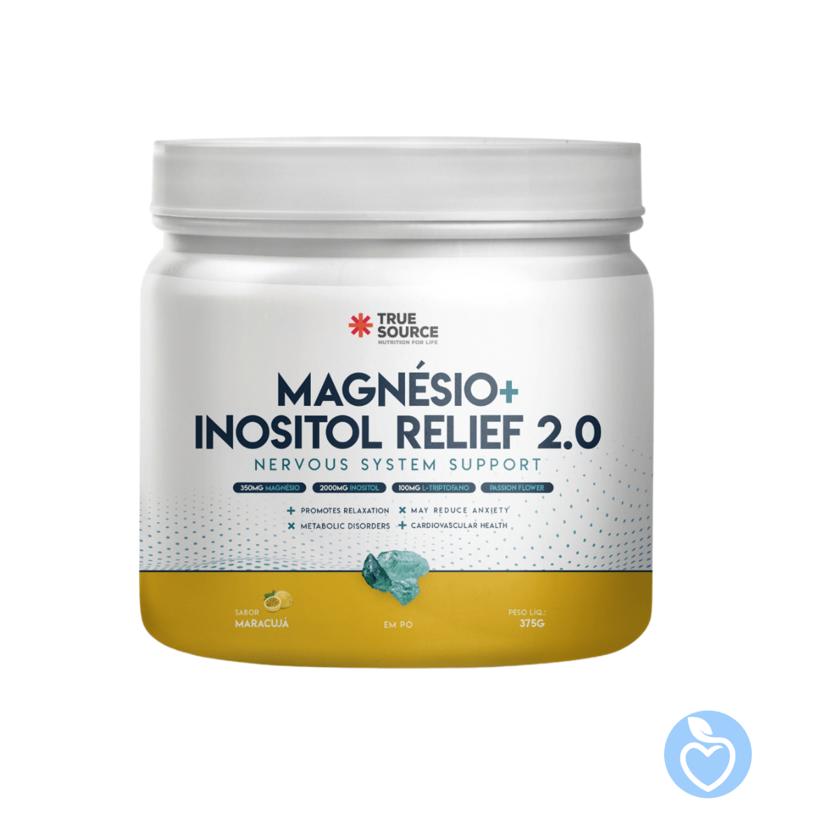 True Magnésio + Inositol Relief 2.0 - Maracujá - 375g - True Source