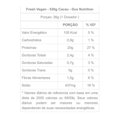 Fresh Vegan - Cacau- 520g - Dux	