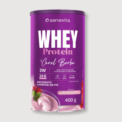 Whey 3W  Carol Borba 400g  - Mousse De Frutas Vermelhas Com Hibiscus - SANAVITA